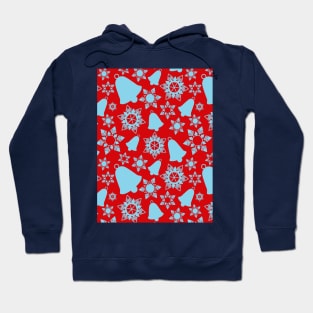 Christmas Bells Pattern (blue-red) Hoodie